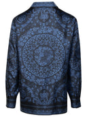 Versace 'Barocco' Blue Silk Shirt