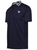 Versace Polo Shirt In Blue Cotton