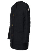 Moncler 'Epafo' Long Black Cotton Blend Down Jacket