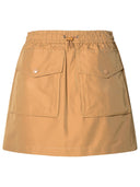 Moncler Cargo Miniskirt In Beige Cotton Blend