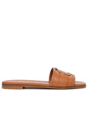 Moncler 'Bell' Slippers In Caramel Lear