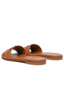 Moncler 'Bell' Slippers In Caramel Lear