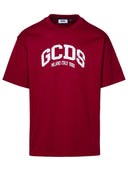 GCDS Bourgogne en coton T-shirt