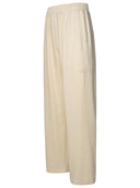 Gcds Ivory Linen Blend Trousers