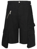 GCDS Black Cotton Bermuda Shorts