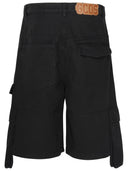 GCDS Black Cotton Bermuda Shorts