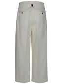 Thom Browne weiße Baumwollhosen