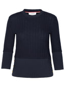 Thom Browne Navy Virgin Wool -trui