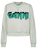 Ganni 'Isli Rock' bio ivory coton sweat-shirt
