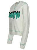 Ganni 'Isli Rock' bio ivory coton sweat-shirt