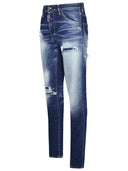 Dsquared2 Blue Cotton Blend Jeans