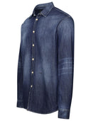 Dsquared2 Blue Cotton Blend Shirt