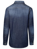 Dsquared2 Blue Cotton Blend Shirt
