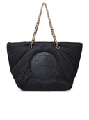 Tory Burch 'Ella' Black Recycled Polyester Shopping Bag