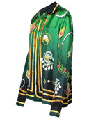 Camicia di seta verde Casablanca