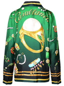 Camicia di seta verde Casablanca