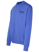 Zegna Blue Cotton Sweatshirt