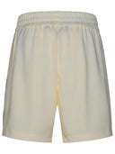Palm Angels Track Bermuda Shorts In Ivory Polyester