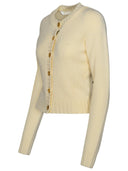 Palm Angels Ivory Wool Blend Cardigan