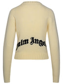 Palm Angels Ivory Wool Blend Cardigan