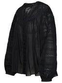 Isabel Marant Black Cotton Blend Blouse