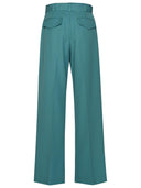 Jil Sander Teal Wool Trousers