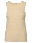 Jil Sander Cream Cotton Blend Tank Top
