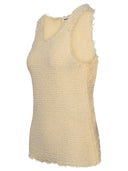 Jil Sander Cream Cotton Blend Tank Top