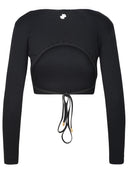 Patou Crop T Shirt In Black Cotton