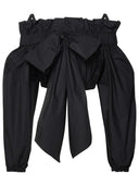 Patou Crop Top In Black Cotton