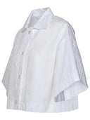 Patou Crop Shirt In White Cotton