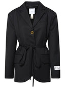 Patou Black Virgin Wool Blend Blazer