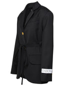 Patou Black Virgin Wool Blend Blazer