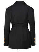 Patou Black Virgin Wool Blend Blazer
