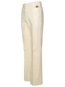 Patou Ivory Cotton Flare Jeans