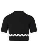 Patou Black Merino Wool Blend Sweater