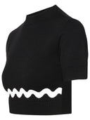 Patou Black Merino Wool Blend Sweater