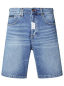 Philipp Plein 'Formantera' Blue Cotton Bermuda Shorts