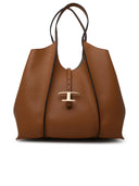 Tod's 'Timeless' Brown Lear Shopping Bag