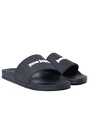 Palm Angels Black Polyurethane Slippers