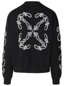 Off White Black Cotton Sweatshirt