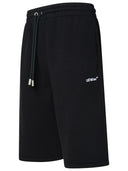 Off White Black Cotton Bermudas pantalones cortos