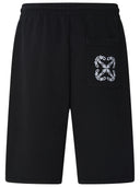 Off White Black Cotton Bermudas pantalones cortos