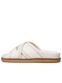 Off White 'Cloud Criss Cross' Slippers In Beige Lear Blend