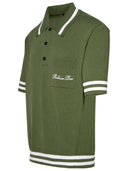Balmain Polo Shirt In Green Cotton Blend