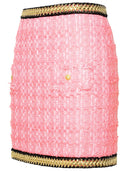 Balmain Pink Cotton Blend Miniskirt