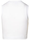 ブルマリンホワイトコットンクロップタンクトップ