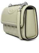 Tory Burch 'Fleming' Small Green Lear Crossbody Bag