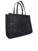 Tory Burch 'Ella' Large Shopping Bag In Black Raffia