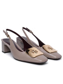 Tory Burch 'Georgia' Taupe Lear Slingbacks